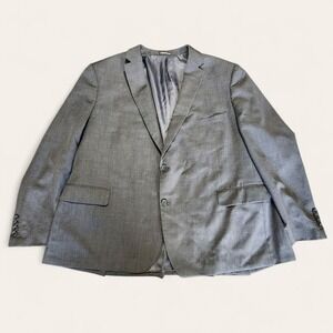 Mantoni Milan Italy Mens‎ Grey Super 140s Virgin Wool Blazer Sport Coat Size 54R